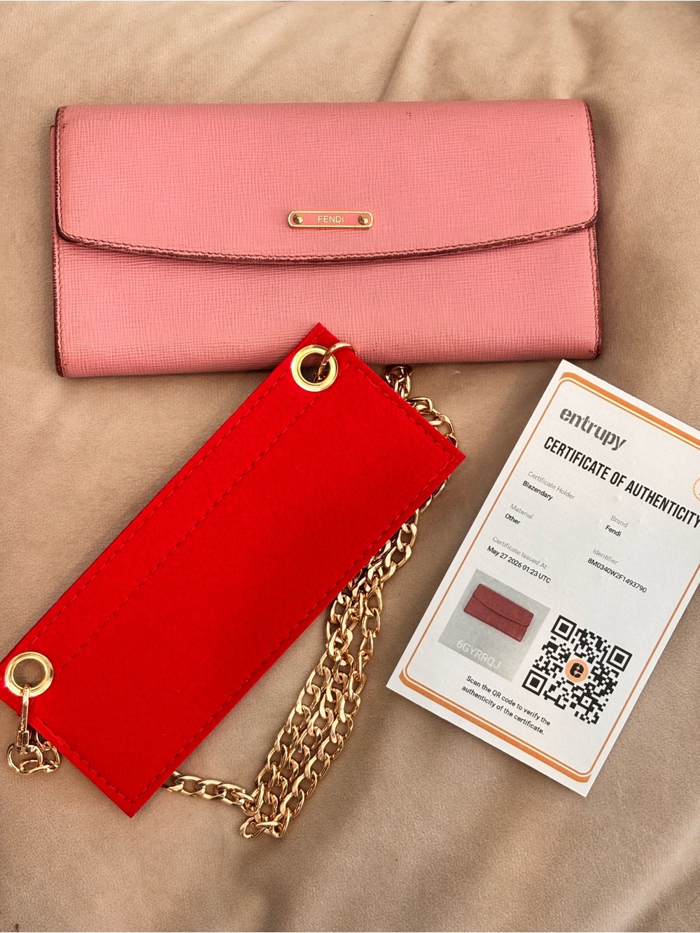 FENDI Pink Leather "Crayons" Pochette / Clutch Wallet W/ COA - Picture 15 of 15